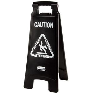 Segnale di avvertimento per pavimento nero a 2 lati Rubbermaid Commercial Products - Product Image 1