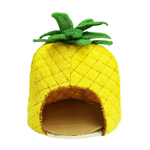 Pineapple Cat <b>Bed</b> Oval Shape Breathable Warm Scratch Resistant Pet <b>House</b> For Cats Four Seasons Use Hand Wash YG-2025 - Product Image 1