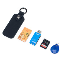 Soporte de accesorios digitales Funda de cuero genuino para unidad flash USB Llavero Funda protectora U Disco Organizador Bolsa