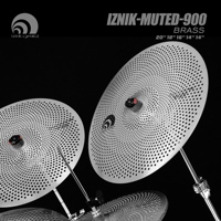 Beatello IZNIK 14 pouces Mute Hi-Hat 16 + 18 pouces Crash 20 pouces Ride Brass Cymbal Set Pack Low Volume Drums Gong & Cymbales"