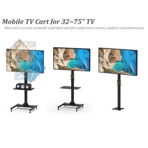 Steel <b>Mobile</b> TV Cart with Adjustable Height and 27" Compatibility - Product Image 6
