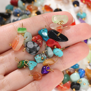 Natural Stone Pebble Pendants Irregular Shape For Jewelry Making Wholesale DIY Accessories <b>Material</b> AC4767 - Product Image 4