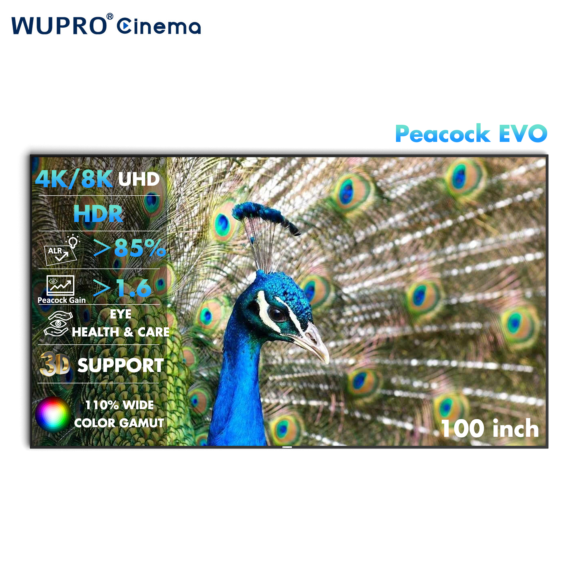 <strong>2026</strong> Newest Wupro Brand Ultra Short Throw Fresnel Fixed Frame Projection Screen High Gain 100inch ALR <strong>Tv</strong> Screen for <strong>Projector</strong>