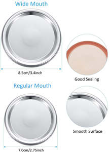 YONGLI barattolo di vetro da 3.4 pollici con coperchi coperchio in plastica a bocca larga in alluminio per barattoli kerr - Product Image 4