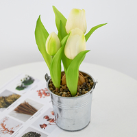 Tanaman Tulip Buatan Realistis dalam Pot, Buatan Tangan, Mirip Asli, Dekorasi Rumah Kantor Hotel, Rangkaian Bunga, Perlengkapan Fotografi