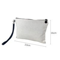 Pochette Prosub Écologique Blanche 10x15cm en Lin avec Paillettes Dorées pour Sublimation, Sac de Maquillage Vierge à Fermeture Éclair, Transfert Thermique DIY Promotionnel