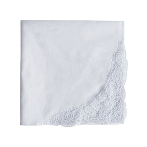 Wholesale Custom Brand Fashion White Lace Scallop Edge Lady Monogrammed Cotton Embroidered Wedding Handkerchiefs for <strong>Happy</strong> <strong>Tears</strong> - Product Image 2
