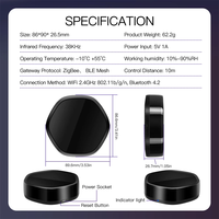 Tuya Smart 2in1 ZigBee untuk Mesh Hub 38K Pengendali Jarak Jauh IR 2in1 Kontrol Suara untuk Alexa Google Home Smart Home