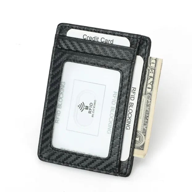 RFID Slim Credit Card Holder Front Pocket Minimalist Small Cute Wallets with ID Window