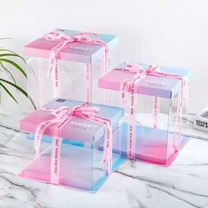 Hot selling 4-14 inches Square Wedding Cake Boxes Extra Large Transparent Cake Box