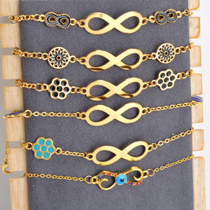 Pulsera al por Mayor de Acero Inoxidable 2022, Chapada en Oro de 18K, Religiosa, Ajustable, con Dije de Infinito - Product Image 5