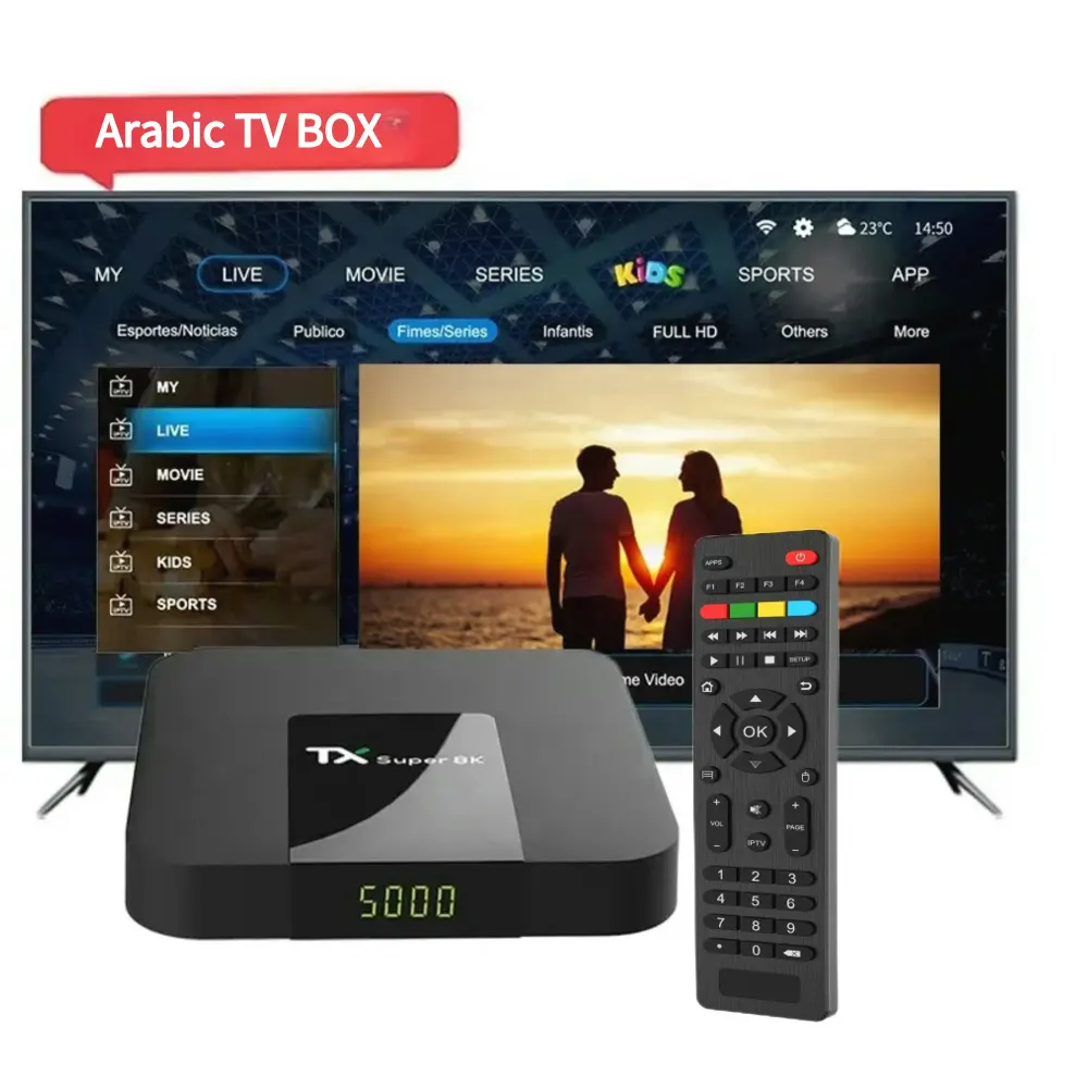 Kotak TV Arab gratis tes gratis Android 4k bersertifikat internet Live Stream STB Set-top Box 8K Quad Core rusak 1 dapat 3