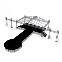 Plateforme de scène modulaire portable en aluminium, hauteur réglable, design carré et rond, pour mariages, concerts, défilés de mode et événements