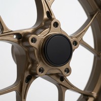 Jantes en alliage forgé bronze à 5 branches fines, roues légères CNC 5x112 5x130 pour berlines européennes de performance