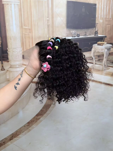 Nouvelle perruque courte en <span class=keywords><strong>cheveux</strong></span> humains avec dentelle frontale, alignée aux cuticules, pré-épilée, pour petites filles, jeunes femmes et femmes noires, idéale pour le cosplay - Product Image 3