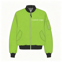 Blouson Bomber MA-1 Personnalisé avec Logo, Veste de Vol Zippée, Poche sur le Bras, Col et Poignets Contrastants, Streetwear Respirant, Vêtement d'extérieur OEM XS