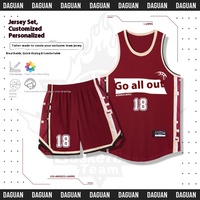 Maillot de basket-ball en polyester personnalisé vêtements de basket-ball respirants pour hommes uniforme de basket-ball pour jeunes à séchage rapide de l'équipe de club