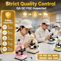 Children Electronic Microscope HD Color Display 8LED Adjustable Brightness One Key Photo Video USB Rechargeable Portable STEM