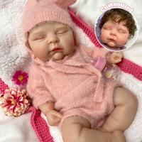 Poupée Reborn Bébé Fille en Silicone de 18 Pouces, Cheveux Noirs Bouclés, Oreilles Réalistes, Idéale pour Cadeaux d'Anniversaire et Artistes Reborn