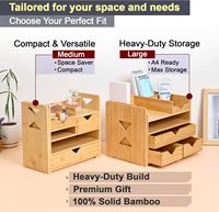 Organisateur de bureau multifonctionnel en bois et bambou, boîte de rangement personnalisable, étagère à livres et porte-lettres pour la salle de bain, la cuisine, le bureau