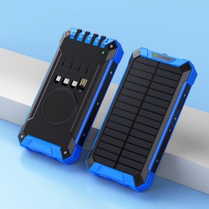 Batterie externe solaire multifonction sans fil 20000 mAh de qualité pour la recharge d'urgence en extérieur des téléphones mobiles - Product Image 6