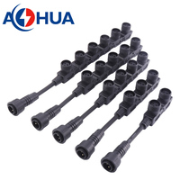 Distributeur d'éclairage de schéma de câblage parallèle/série personnalisé M19-02 prises femelles 2PIN en forme de F 300V 10A Naylon DC Power Plug