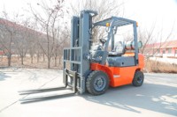 Fabricant chinois OEM/ODM Chariot élévateur diesel 3 tonnes à pneus pleins pour usage intérieur avec options d'outils personnalisables Goodway Zebra Mât à deux étages