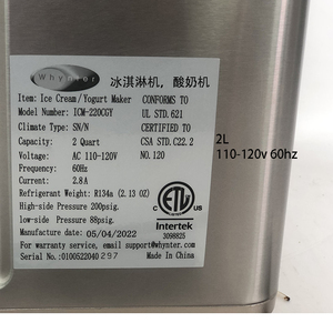2L 110V/60Hz vỏ thép không gỉ hộ gia đình máy nén lạnh <span class=keywords><strong>Ice</strong></span> <span class=keywords><strong>Cream</strong></span> Maker cho nhà sử dụng loại bỏ bát và trộn lưỡi - Product Image 6