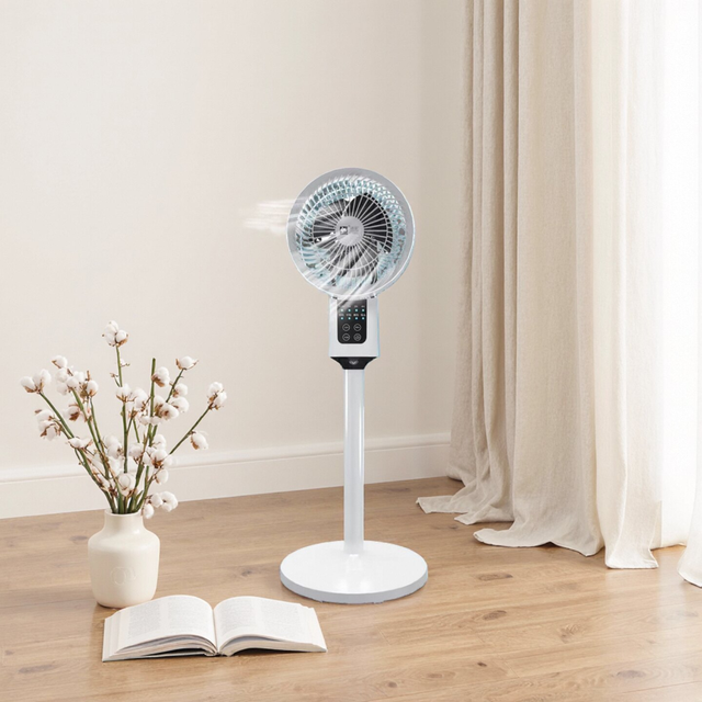 Remote Air Circulator Fan 3 Speed 360 Degree Oscillation 7.5 Hour Timer Floor Desk Dual Use for Bedroom Living Room Use