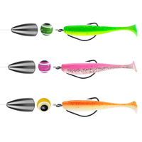 1 pièce Leurre de pêche de simulation en plastique et métal, type queue de pagaie, avec hameçons, pour rivière et ruisseau, ODM OEM