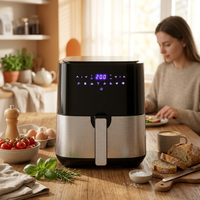 Nouvelle Friteuse à Air Intelligente 2026 avec Écran Couleur Numérique LED Tactile, Grande Capacité, Multifonctionnelle, Sans Huile, Cuisson Automatique, Appareil Électroménager