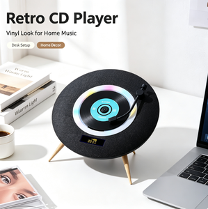 Tourne-disque vinyle rond UFO, son HiFi, double usage mural et de bureau, rechargeable 4000mAh, BT 5.3 bidirectionnel, pour la maison, directement de l'usine - Product Image 2