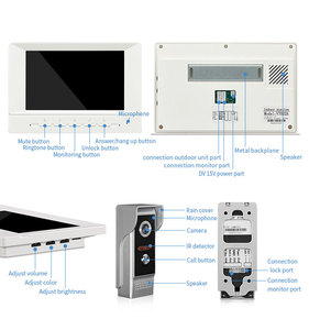 Thiết Bị Liên Lạc Video Cửa Chất Lượng Cao Thiết Bị Liên Lạc Video 2 Chiều Thiết Bị Liên Lạc Video 7 Inch TFT <span class=keywords><strong>LCD</strong></span> 4 Dây Điện Thoại Gắn Cửa - Product Image 2