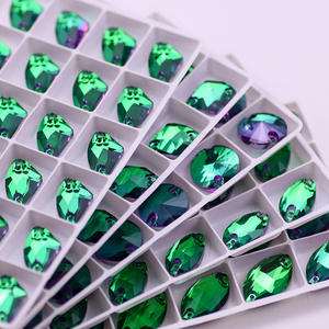 ขายดีพลอยเทียมสองรูทรงหยดน้ำตาหลังเรียบสำหรับชุดแต่งงานเย็บบนแก้วรูปทรงต่างๆ - Product Image 1