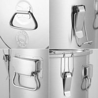 Accessoires de cuisine Seau hermétique Récipients de stockage d'aliments secs en acier inoxydable avec couvercle et supports d'humidité