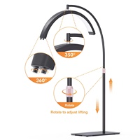 Lampe LED en aluminium cristal Seming Luna Lash Light 28 pouces, demi-lune, température de couleur réglable, pour salon, maquillage, tatouage, cils