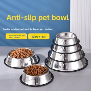Large Diameter <strong>Round</strong> Rubber Bottom Non-Slip Anti-Spill Cat <strong>Dog</strong> Food <strong>Bowl</strong> Multiple Sizes - Product Image 2