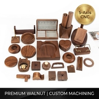 Piezas Mecanizadas con Router CNC de Madera de Nogal Negro Natural con Precisión de +/-0.1mm para Decoración Creativa del Hogar Personalizada