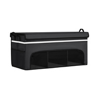 Organisateur de coffre de voiture en cuir double couche de luxe, grande capacité, pliable, bac de rangement portable pour coffre de voiture, SUV