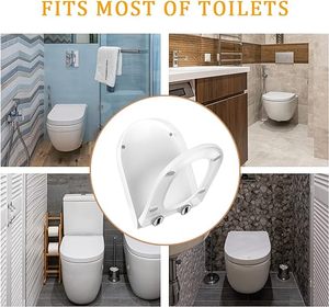 <span class=keywords><strong>Tapa</strong></span> de inodoro Tamaño <span class=keywords><strong>universal</strong></span> antibacteriano con función de liberación rápida Mecanismo de cierre suave Bisagra de acero inoxidable ajustable - Product Image 6