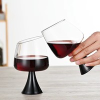 Copa de Vino Creativa de Color en Contraste, Copa Grande de Vidrio de Borosilicato para Decoración de Mesa de Bar