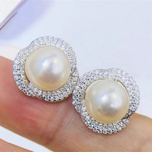 ต่างหูเงินแท้ S925 รุ่น 10841 ยี่ห้อ WENCHI DIY สำหรับใส่ไข่มุก ขนาด 9-10 มม. แบบถาดเปล่า เครื่องประดับเงินแฟชั่นจากจีน - Product Image 1