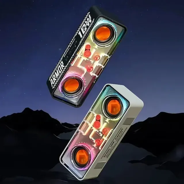 A39 RGB LED Dual Mechanical Wireless Speaker Subwoofer Audio Mini Outdoor Speaker Christmas Gift Blue Tooth Portable Speakers