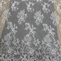 Tissu en dentelle brodée double face 100% nylon avec paillettes, 49/50'' pour robe, OEM ODM