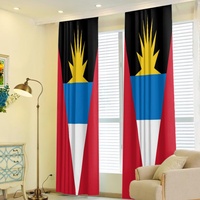 Rideau occultant en polyester imprimé drapeau national d'Antigua, isolation thermique pour chambre et salon, décoration intérieure