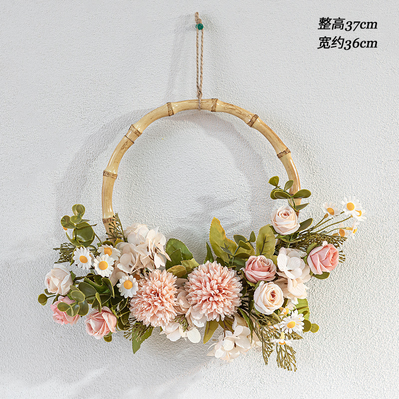 Pink Rose Chamomile Bamboo Circle