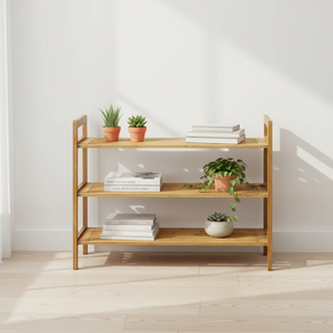 Organizzatore Moderno per Scarpe Autoportante a 3 Ripiani, <span class=keywords><strong>Scarpiera</strong></span> Ecologica in Bambù per Arredamento <span class=keywords><strong>Casa</strong></span> - Product Image 1