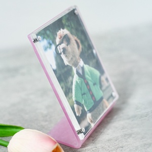 Photo acrylique magnétique personnalisée en usine et image en forme de L cadre rose bloc Photo tuile Photo - Product Image 6