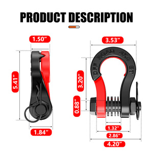 Chất lượng cao 4x4 off-road phụ kiện Novel Receiver biểu tượng tùy chỉnh Bow Tow còng chia còng - Product Image 2