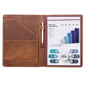 Vding VD-716 A4 Size Luxury Leather Embossed Superior Quality Presentation <b>Folder</b> Office Notepad Ring <b>Organizer</b> <b>File</b> Binder - Product Image 3